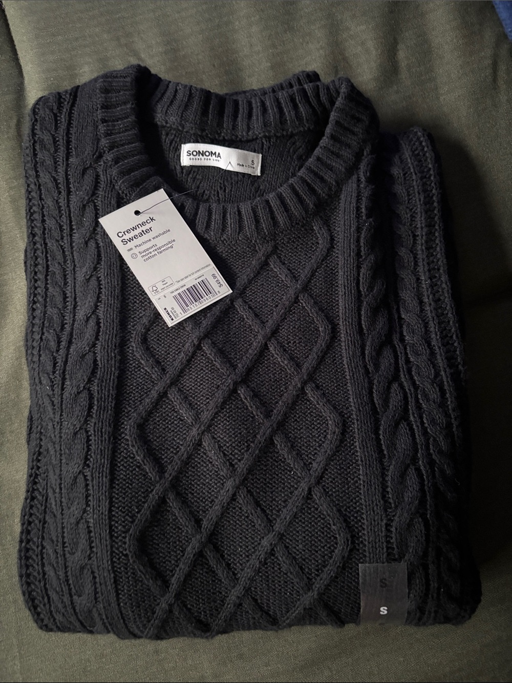 Men's Sonoma Goods For Life® Cable Knit Crewneck Sweater - small